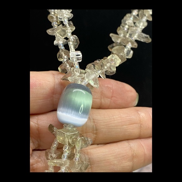 Natural Quartz Crystal Chip Tassel Necklace - Picture 2 of 8